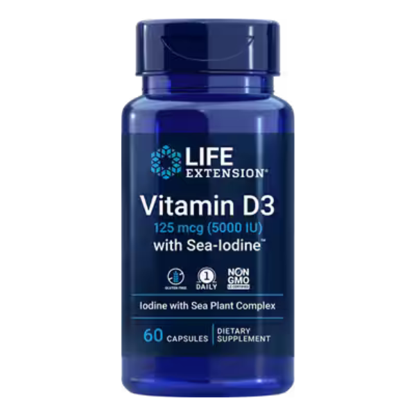 Vitamina D3 5000 UI con Iodo Marino