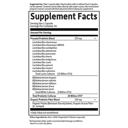 Probioticos Prenatales Once Daily 20 Billones